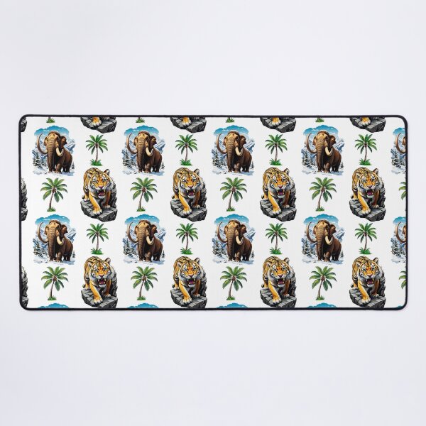 Item preview, Sabertooth Tiger Mammoth Plam Trees Pattern  designed and sold by PatternTitan.