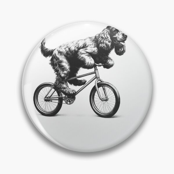 Item preview, English Cocker Spaniel Riding Bike designed and sold by Kimberley King Art  King Art.