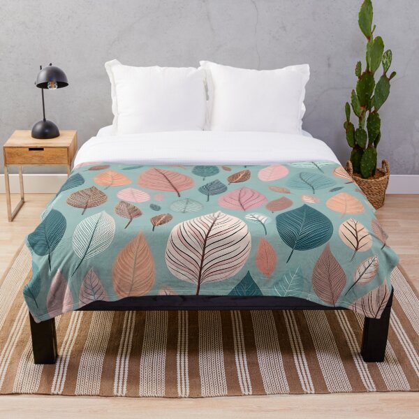 Item preview, Botanical Hand-Drawn Leaves Pattern on Light Blue designed and sold by sharamvatani.