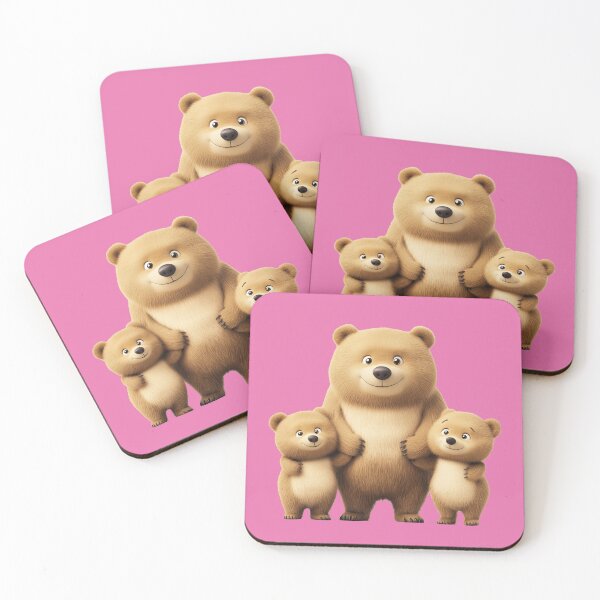 Item preview, The mother bear stood holding the hands of the two cubs in a cute manner. designed and sold by FluffyGallery.