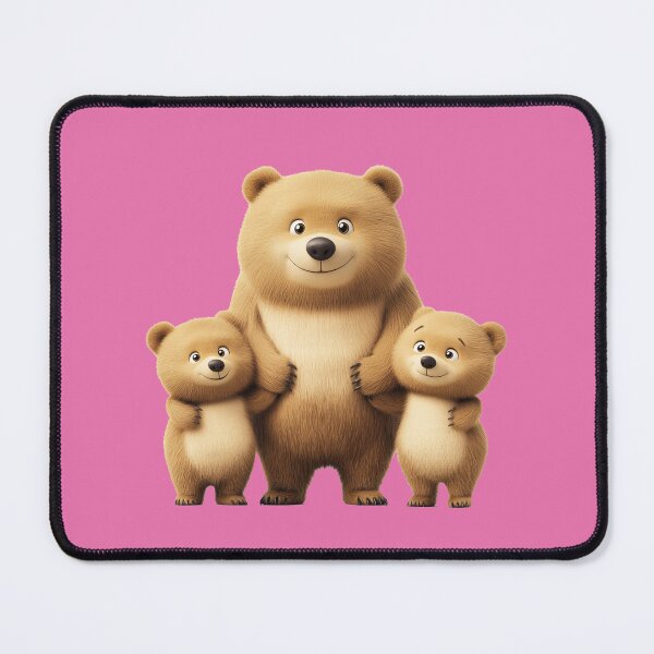 Item preview, The mother bear stood holding the hands of the two cubs in a cute manner. designed and sold by FluffyGallery.