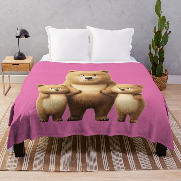 Item preview, The mother bear stood holding the hands of the two cubs in a cute manner. designed and sold by FluffyGallery.