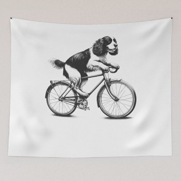 Item preview, English Springer Spaniel Riding Bike designed and sold by Kimberley King Art  King Art.