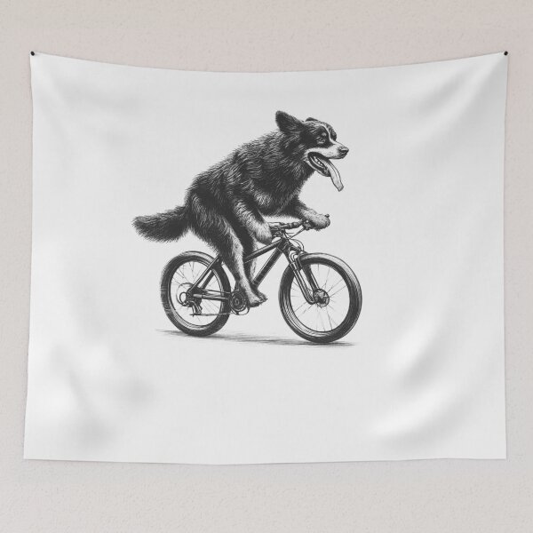 Item preview, Estrela Mountain Dog Riding Bike designed and sold by Kimberley King Art  King Art.