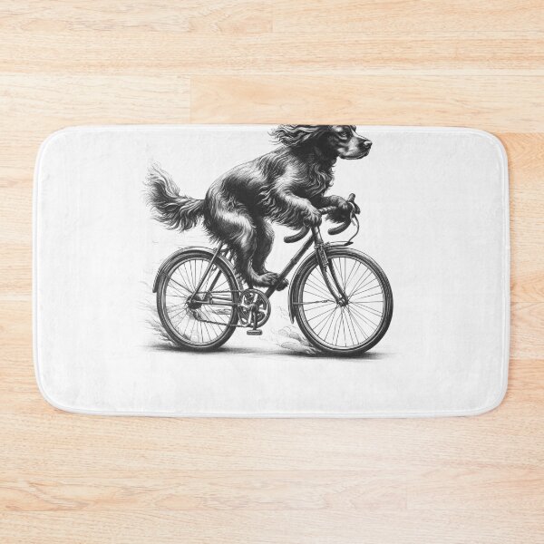 Item preview, Field Spaniel Dog Riding Bike designed and sold by Kimberley King Art  King Art.