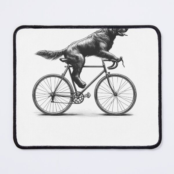 Item preview, Flat-Coated Retriever Riding Bike designed and sold by Kimberley King Art King Art.