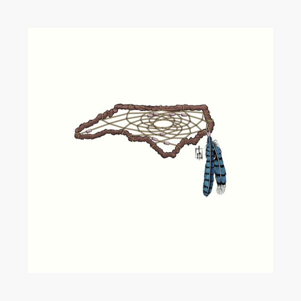 Vista previa del artículo con la obra «Atrapasueños de Carolina del Norte con plumas de arrendajo azul», diseñado y vendido por RyanAHammondsArt.