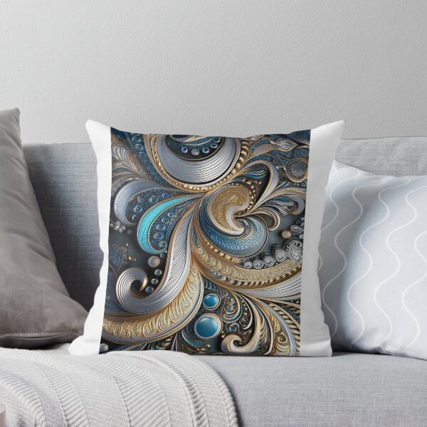 Item preview, Blue, gold and silver Paisley pattern -2- designed and sold by Dutchie-in-Gemany.