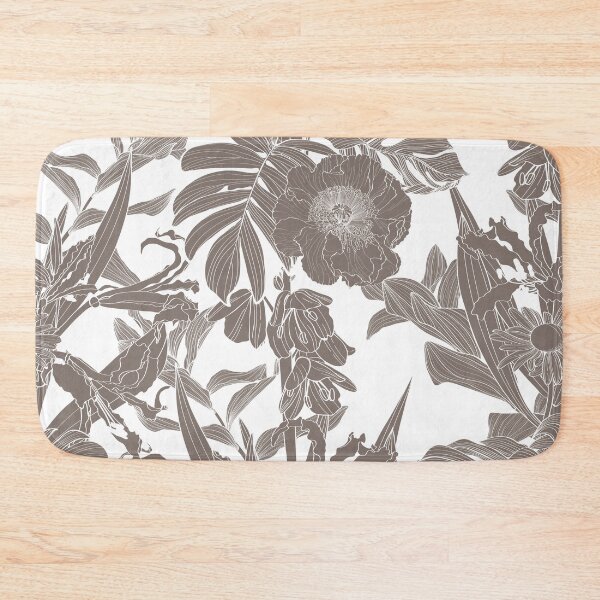 Item preview, Seamless floral pattern with line tropical flowers and palm leavs and anthurium leaves. designed and sold by MatyKotiv.