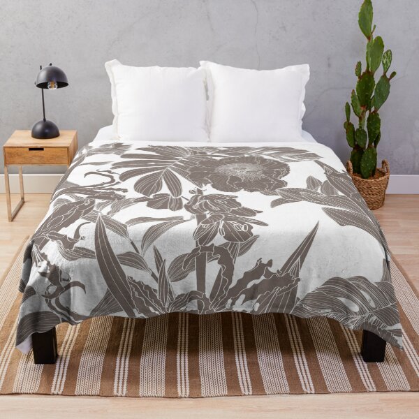 Item preview, Seamless floral pattern with line tropical flowers and palm leavs and anthurium leaves. designed and sold by MatyKotiv.