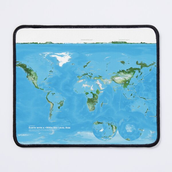 Item preview, Earth +900m Sea Level Rise designed and sold by Mars Atlas.
