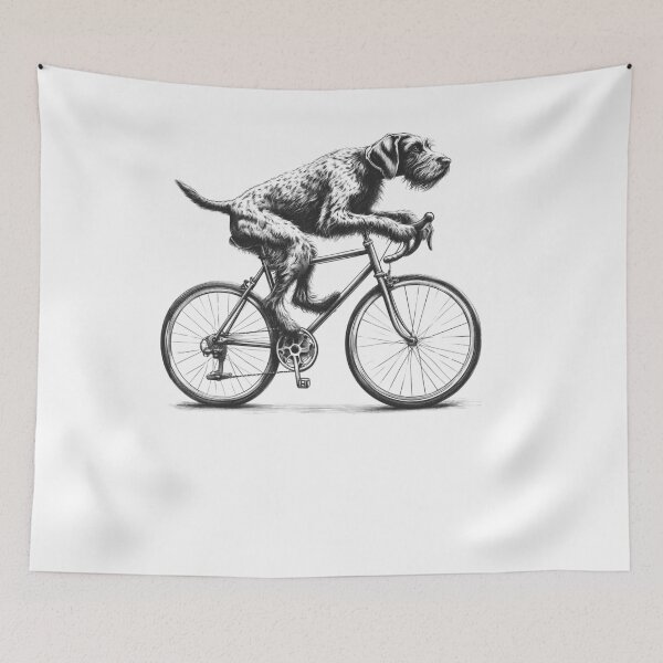 Item preview, German Wirehaired Pointer Riding Bike designed and sold by Kimberley King Art  King Art.