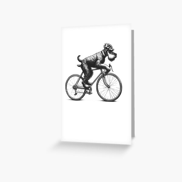 Item preview, Giant Schnauzer Riding Bike designed and sold by Kimberley King Art  King Art.