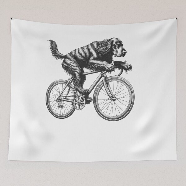 Item preview, Gordon Setter Riding Bike designed and sold by Kimberley King Art  King Art.