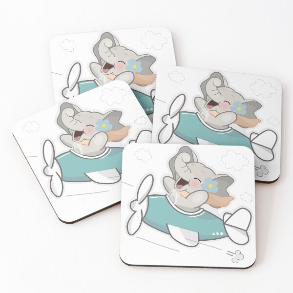 Item preview, Cute Baby Elephant Flying Airplane Illustration designed and sold by NAMITRA.