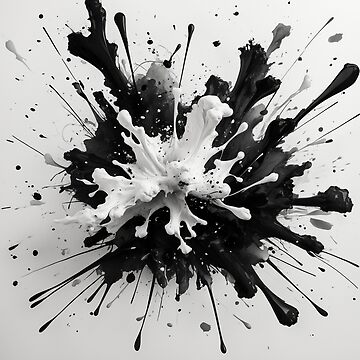 Artwork thumbnail, Monochrome Explosion – Bold Ink Splash Art by PixelsArtist.com