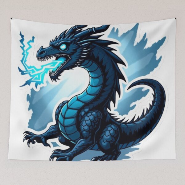 Item preview, Onyx Storm Dragon: Electric Fury Fantasy Art Sticker designed and sold by CosyCush.