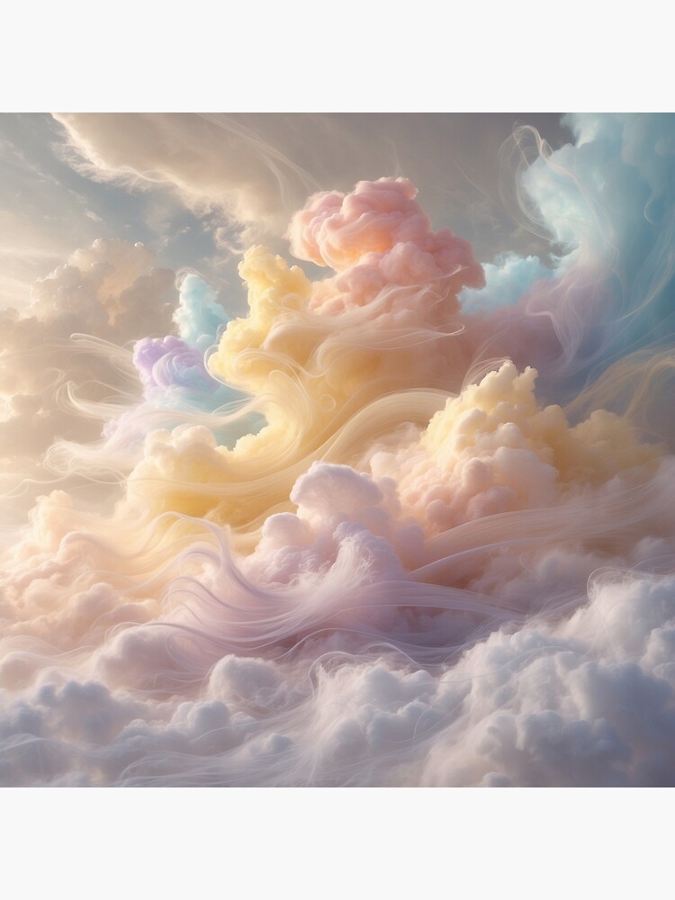 Thumbnail 3 of 3, Canvas Print, Dreamy Pastel Clouds – Ethereal Sky Aesthetic designed and sold by PixelsArtst.