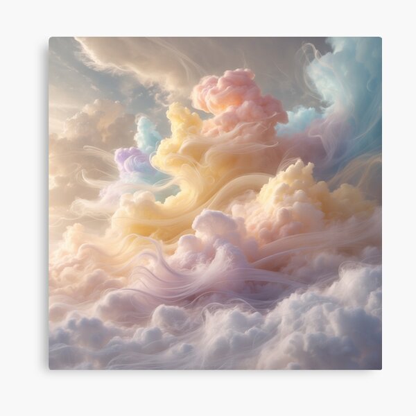 Dreamy Pastel Clouds – Ethereal Sky Aesthetic Canvas Print