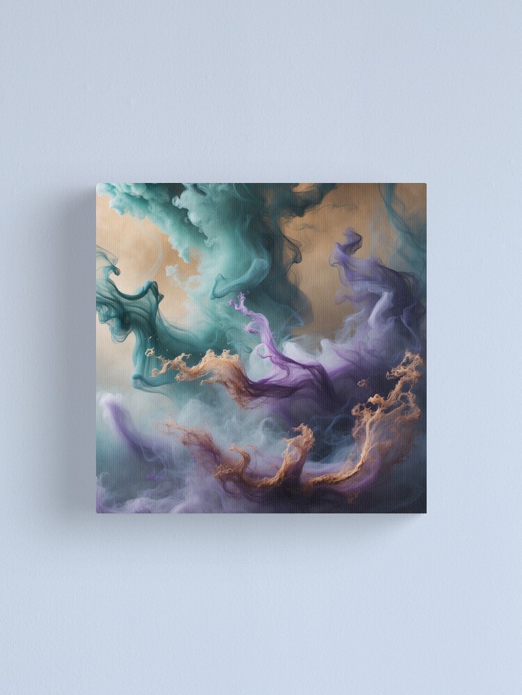 Thumbnail 1 of 3, Canvas Print, Ethereal Smoke Dance – Abstract Fluid Motion designed and sold by PixelsArtst.