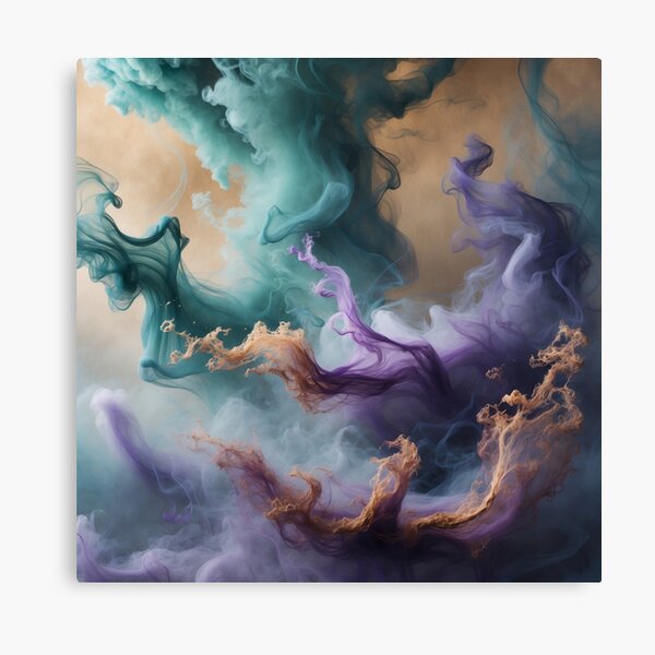 Ethereal Smoke Dance – Abstract Fluid Motion Canvas Print