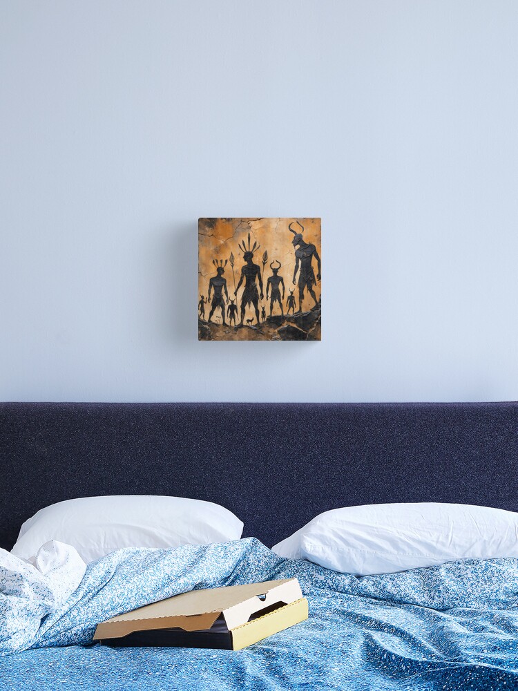 Thumbnail 2 of 3, Canvas Print, Ancient Tribal Mythology – Mysterious Cave Art designed and sold by PixelsArtst.