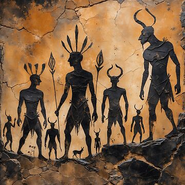 Artwork thumbnail, Ancient Tribal Mythology – Mysterious Cave Art by PixelsArtist.com