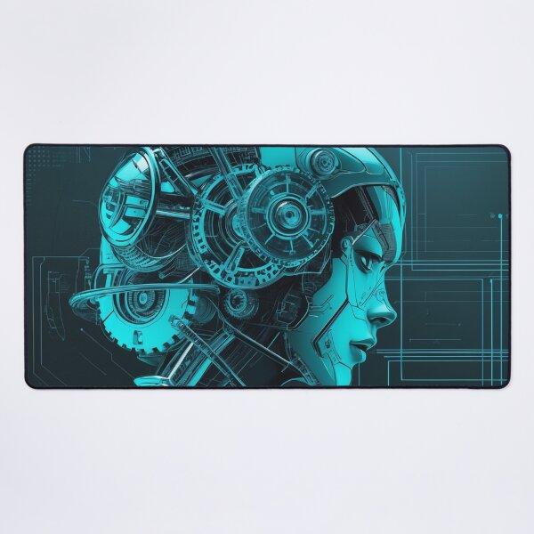Cybernetic Future – Futuristic AI Android Desk Mat