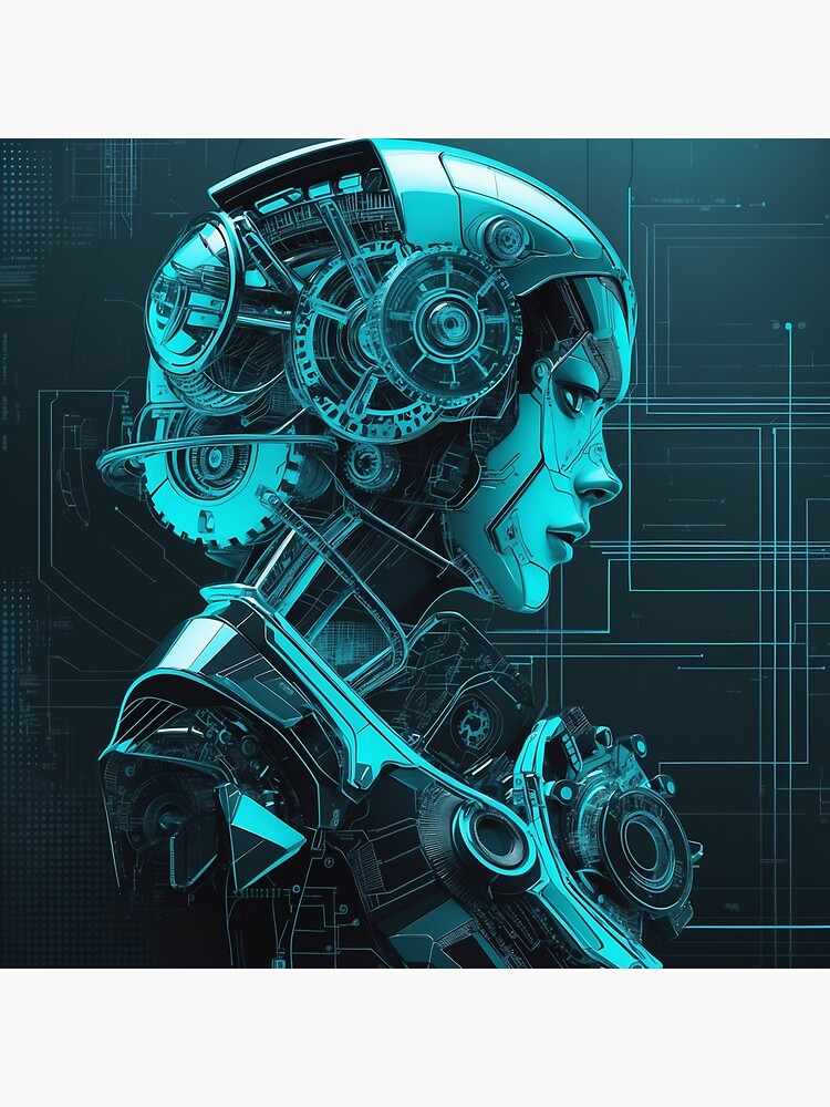Thumbnail 3 of 3, Canvas Print, Cybernetic Future – Futuristic AI Android designed and sold by PixelsArtst.