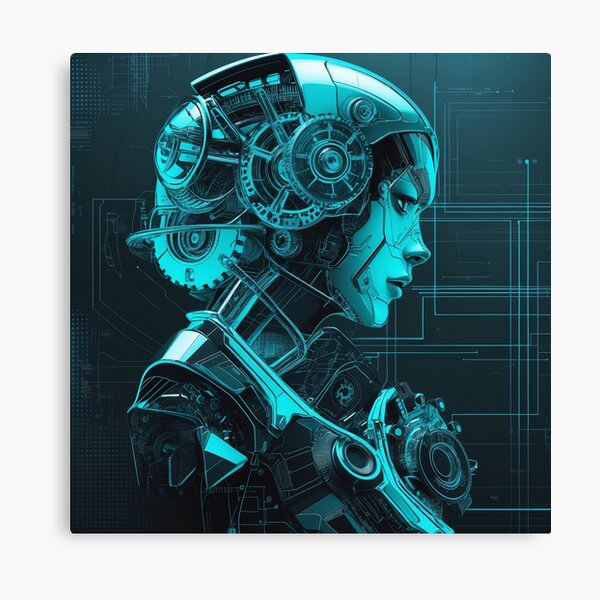 Cybernetic Future – Futuristic AI Android Canvas Print