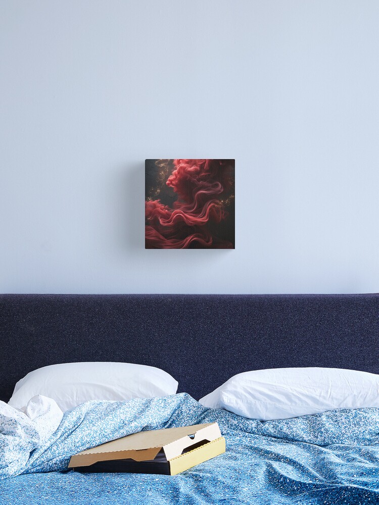 Thumbnail 2 of 3, Canvas Print, Mystical Crimson Smoke – Ethereal Flow designed and sold by PixelsArtst.