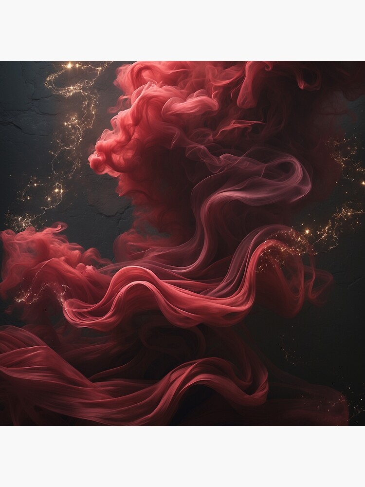 Thumbnail 3 of 3, Canvas Print, Mystical Crimson Smoke – Ethereal Flow designed and sold by PixelsArtst.