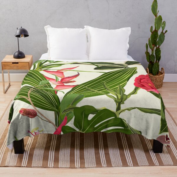 Item preview, Seamless floral pattern with pink red glossy tropical flowers, leaves  background.  designed and sold by MatyKotiv.