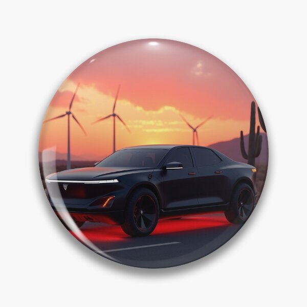 Item preview, Futuristic Electric Pickup Charging at Solar Station – Cyberpunk Desert Scene designed and sold by Srahul.