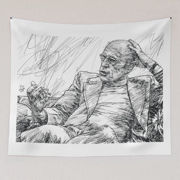 Item preview, MICHEL FOUCAULT ink portrait .1 designed and sold by lautir.