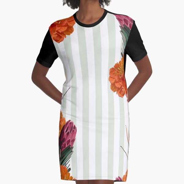 Item preview, Astra, zinnia, orchids on a creamy stripes vector seamless pattern. designed and sold by MatyKotiv.