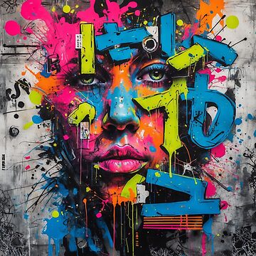 Artwork thumbnail, Urban Graffiti Portrait – Vibrant Street Art by PixelsArtist.com