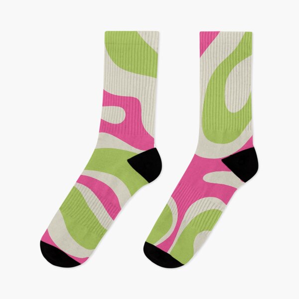 Item preview, Retro Modern Liquid Swirl in Raspberry Pink and Lime Green designed and sold by kierkegaard.