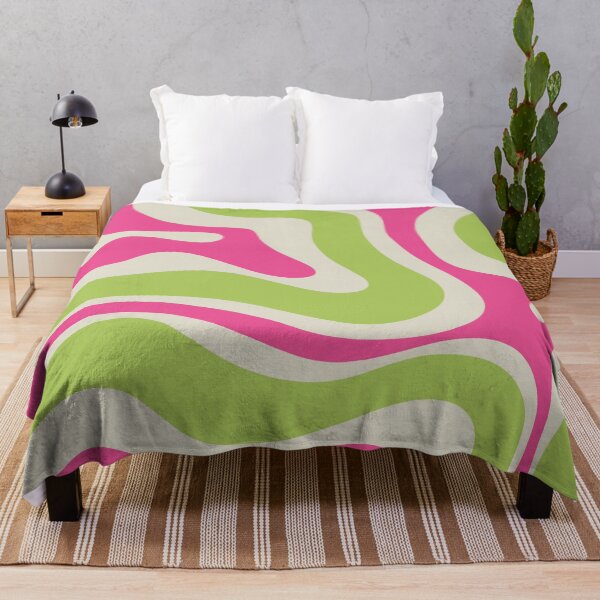 Item preview, Retro Modern Liquid Swirl in Raspberry Pink and Lime Green designed and sold by kierkegaard.