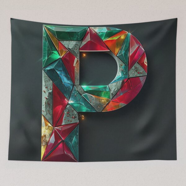 Item preview, Letter P as a colorful mosaic designed and sold by Sigtrix.