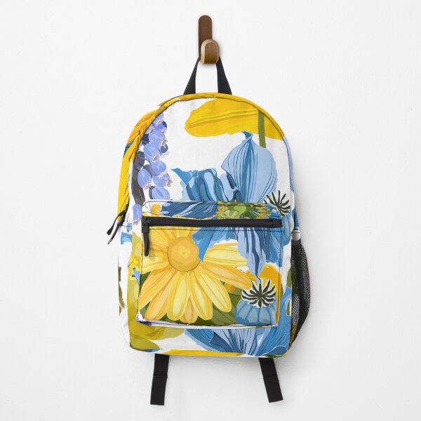 Aperçu de l'œuvre Modèle sans couture avec des fleurs jaunes et bleues aux couleurs traditionnelles de l'Ukraine. créée et vendue par MatyKotiv.