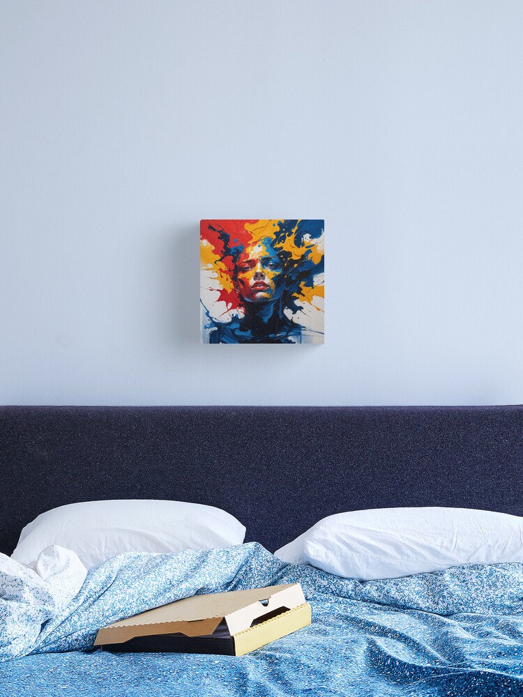 Thumbnail 2 of 3, Canvas Print, Expressive Color Burst – Abstract Portrait in Motion designed and sold by PixelsArtst.