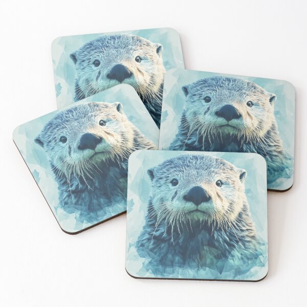 Item preview, Whimsical Otter Portrait in Aqua Hues designed and sold by Twisted Kids.