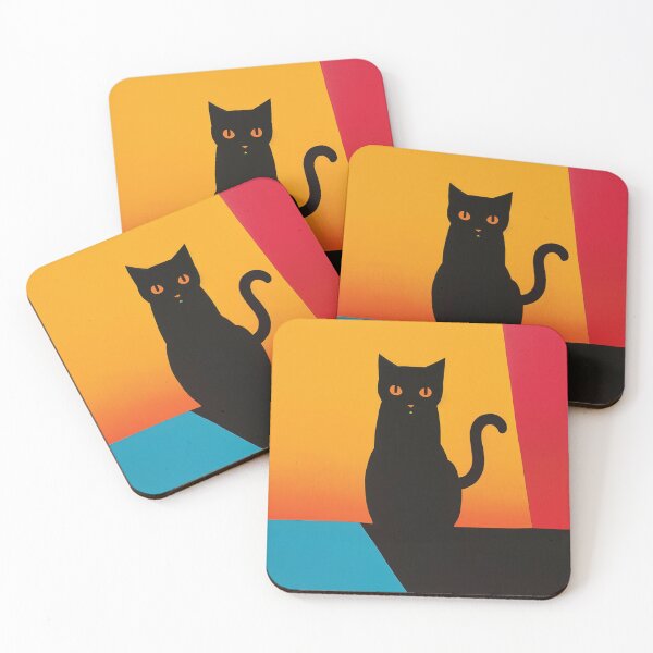 Item preview, Black Cat Poster – Dopamine Pop Art Wall Decor designed and sold by AffyLife.