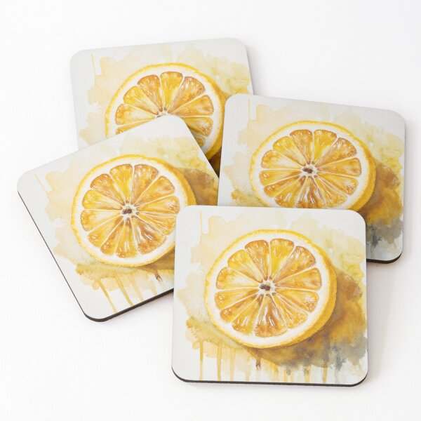 Item preview, Watercolor Lemon Slice designed and sold by AntiqueWhiteArt.
