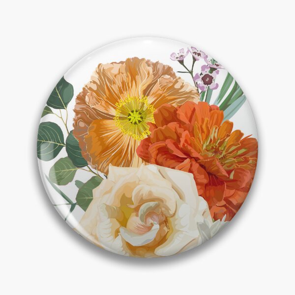 Item preview, Floral bouquet design: garden creamy powder Rose, lily, zinnia flower, anemone Eucalyptus branch greenery leaves berry. designed and sold by MatyKotiv.