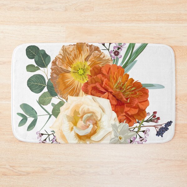 Item preview, Floral bouquet design: garden creamy powder Rose, lily, zinnia flower, anemone Eucalyptus branch greenery leaves berry. designed and sold by MatyKotiv.