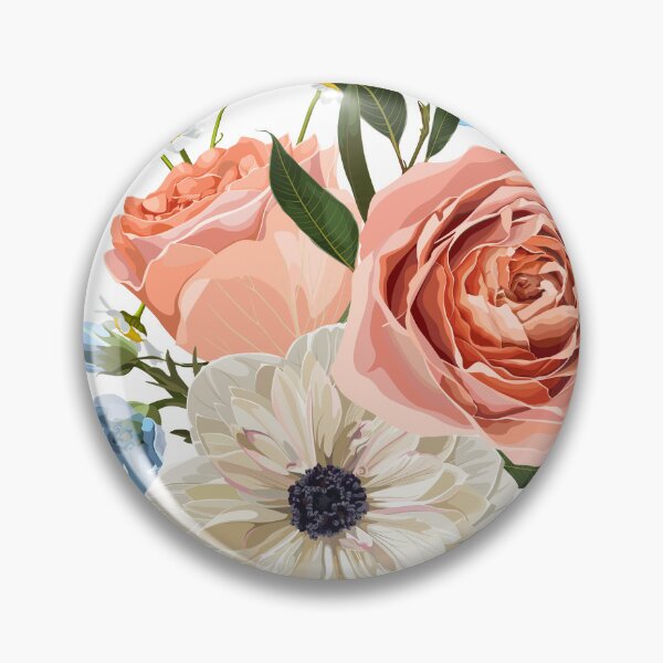 Item preview, Floral bouquet design: garden creamy powder Rose, lily, zinnia flower, anemone Eucalyptus branch greenery leaves berry. designed and sold by MatyKotiv.