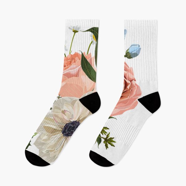 Item preview, Floral bouquet design: garden creamy powder Rose, lily, zinnia flower, anemone Eucalyptus branch greenery leaves berry. designed and sold by MatyKotiv.