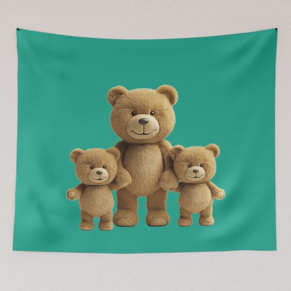 Item preview, Papa bear is leading his two cubs on a trip. designed and sold by FluffyGallery.